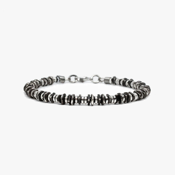 Jagged Sterling Silver Beaded Bracelet