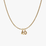 Double Initial Necklace | 14K Gold