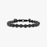 Sterling, Pave and Gunmetal Bracelet