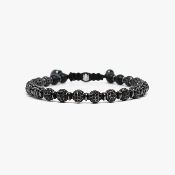 Sterling, Pave and Gunmetal Bracelet